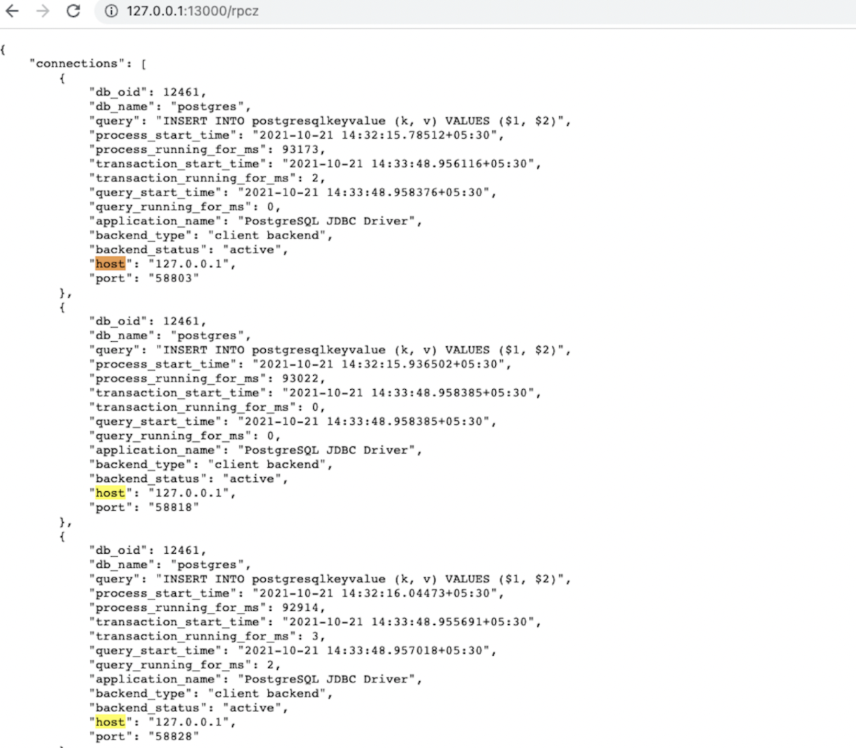 Load balancing with host connections