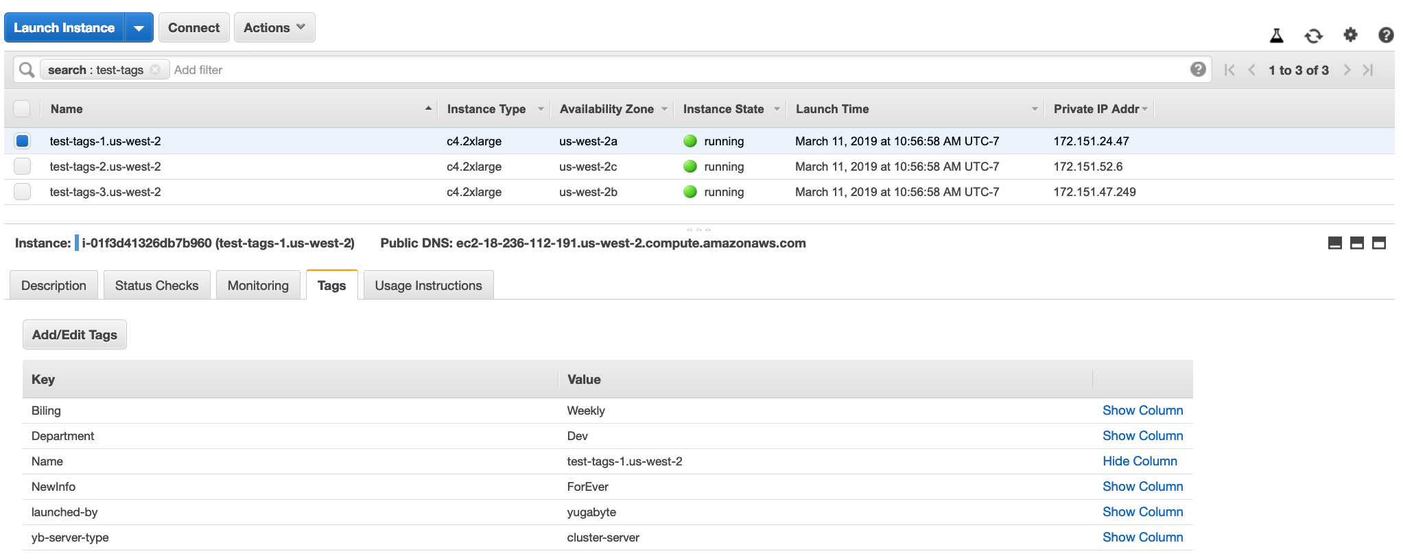 Edited instances with tags